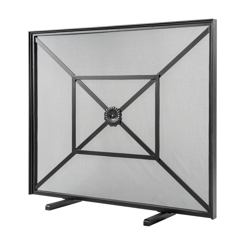 Royal Steel Fireplace Screen, Flat Black