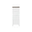 Mobilier de chambre à coucher moderne et rustique avec 1 porte-queue d'aronde et glissières à roulement à billes à deux tons, blanc et brun foncé