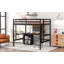 Structure de lit mezzanine en bois avec bureau et tableau d'écriture, lit mezzanine avec rangement-346272790-346272809