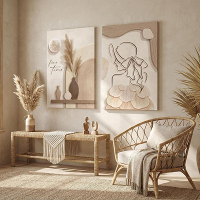 2 Piece Wrapped Canvas Wall Art