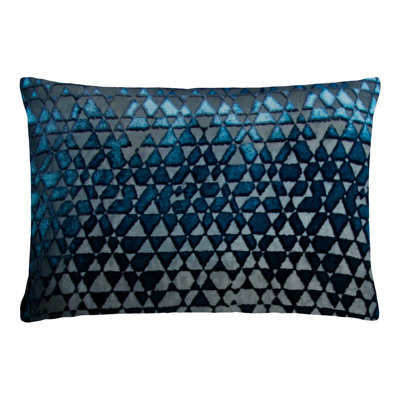 Triangles Lumbar Velvet Pillow Cover & Insert