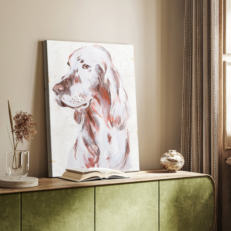 Chien assis III - galerie sur mesure, H 18 po x l 12 po
