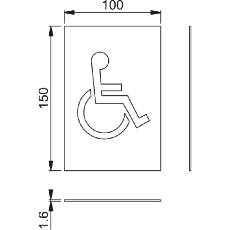 Amarylis Disabled Sign 100Mm X 150Mm, Wine Red