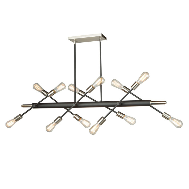 Lustre linéaire pour îlot de cuisine 12 lumières Truro
