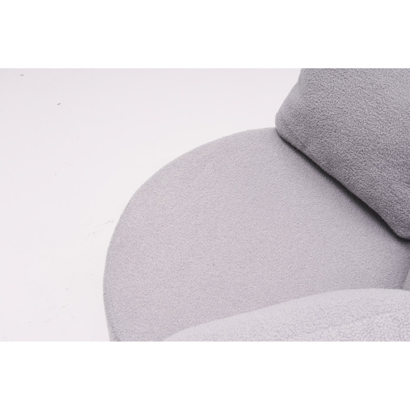 Chaise ergonomique en tissu avec fonction pivotante et rangement pratique rembourré, Gris clair
