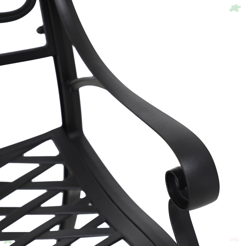 Chaises de salle à manger d'extérieur 2 pièces, chaises en fonte d'aluminium avec accoudoirs