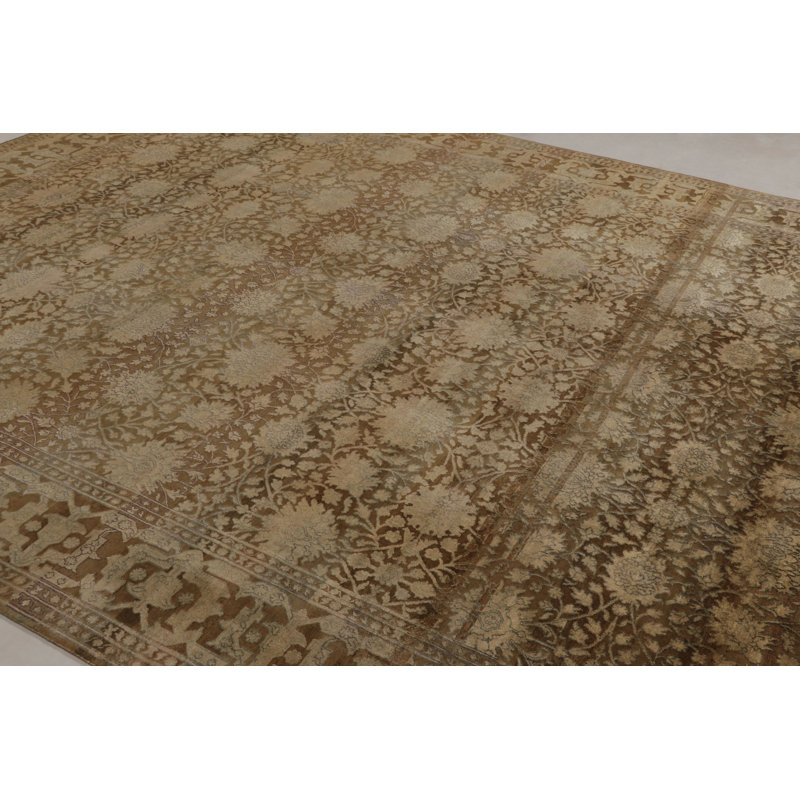 Rug & Kilim’S Modern Classics Rug In Beige And Gold Floral Lattice Design