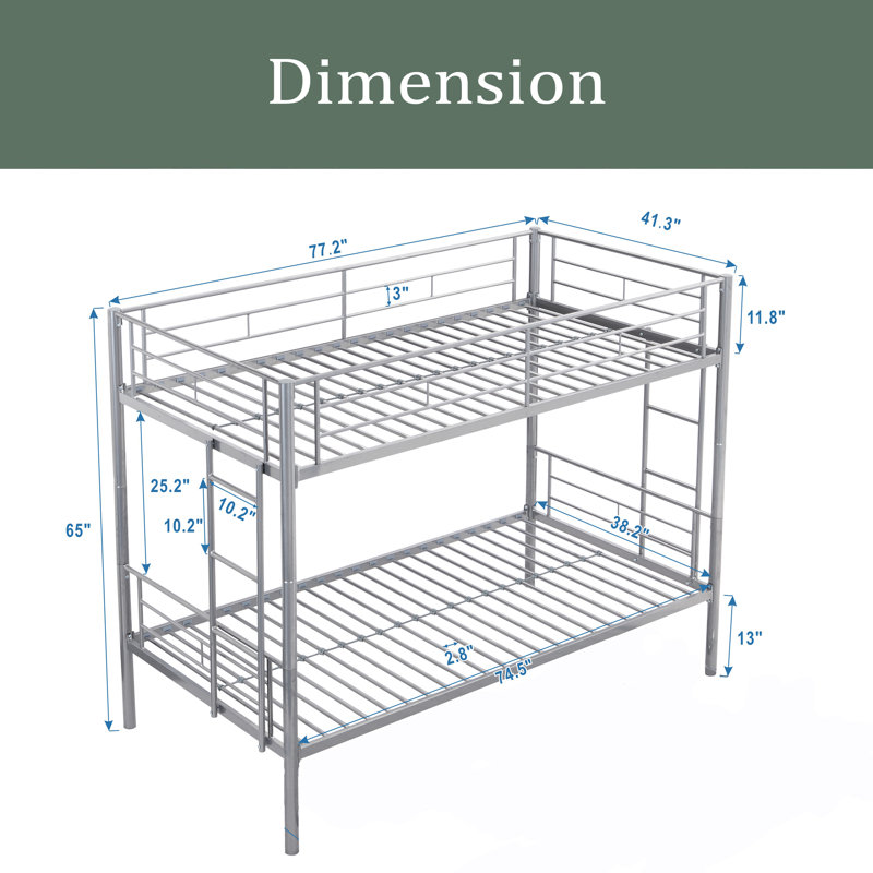METAL BUNK BED, Silver