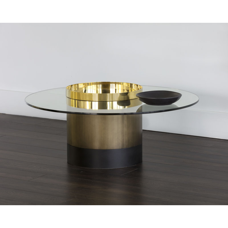 Place Glass Top Coffee Table - Gold