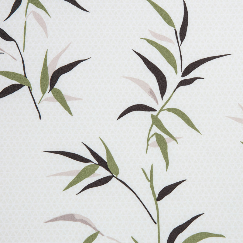 Queen White Bamboo Print Microfiber Sheet Set