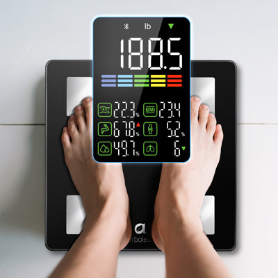 Smart Bathroom Scale with BMI, Body Fat, Muscle Mass, 14 Composition Metrics, Large LED Display, Digital Bathroom Scale for Weight, Accurate Weighing Machine, App Sync, 500lbs