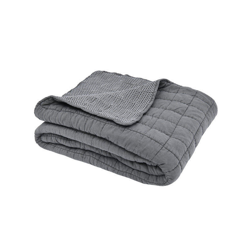 Bungert Polyester Solid Colour Bedspread, Grey