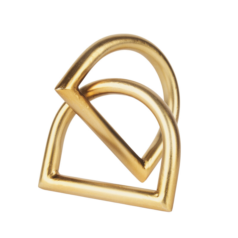 5" Gold Iron Abstract Tabletop Sculpture