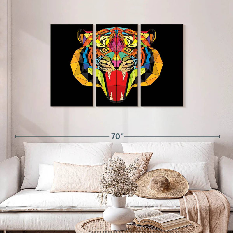 Geometric Tiger, 28" H x 45" W