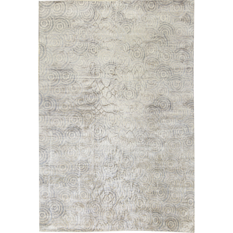 Hand-Knotted High-Quality Beige and Green Area Rug