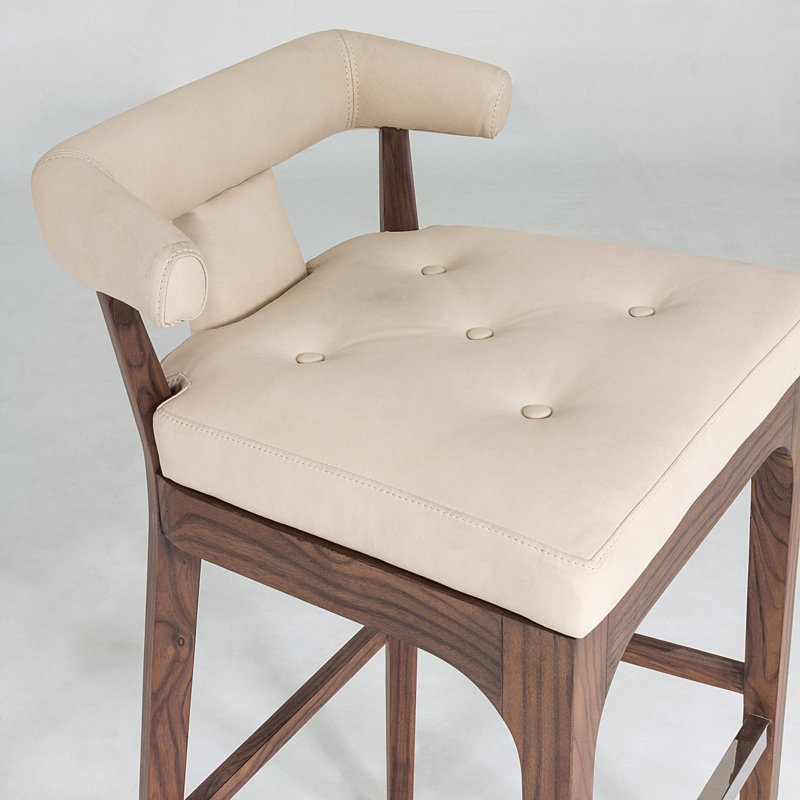Moderno Stool, Ivory, Bar Stool (31" Seat Height)