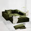 Lit modulaire rembourré en chenille - forme de L de 132 po, 6 coussins, mousse, sans assemblage pour le salon chenille, rembourré de mousse,-363240721