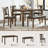 6-Piece Dining Table Set with Bench and Chairs