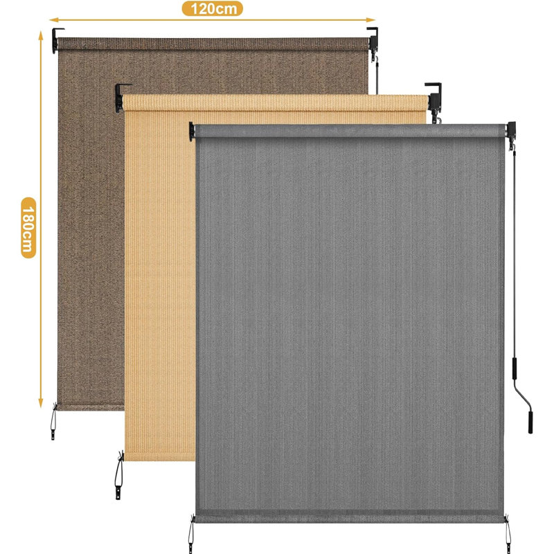 Hls024kd-1 Hdpe Vertical Patio Shade Sail, 180cm, Dark Grey, 180cm H x 120cm W