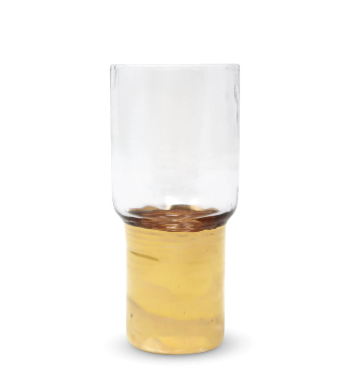 6 Pc Hammered Shot Glasses with Gold Base