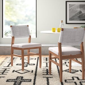 Cheval Side Chair in Brown/White