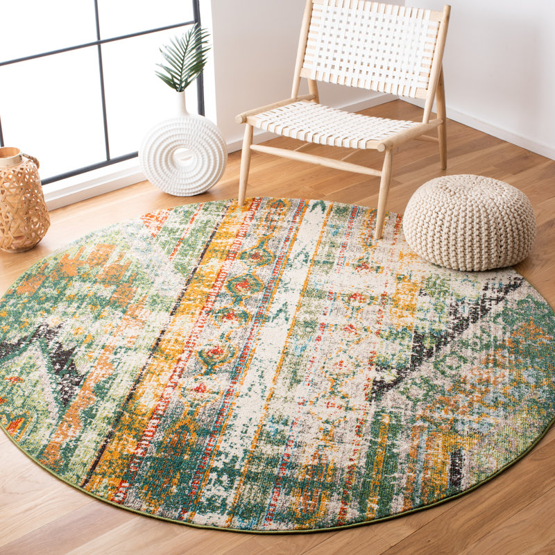 Serhan   Striped Area Rug, Round 152cm