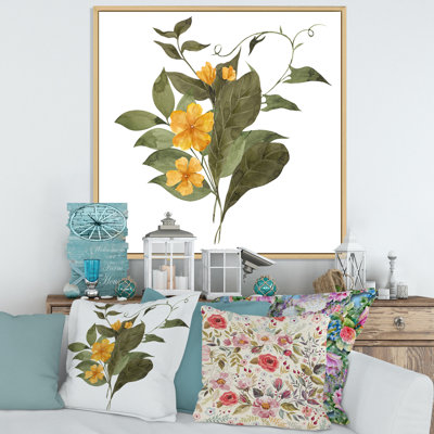 «Vintage Bouquet» avec fleurs sauvages et herbes - reproduction d'art sur toile traditionnelle
