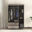 Armoire 3 portes avec 2 tiroirs, effet grain de bois pour un rangement amélioré et un attrait esthétique