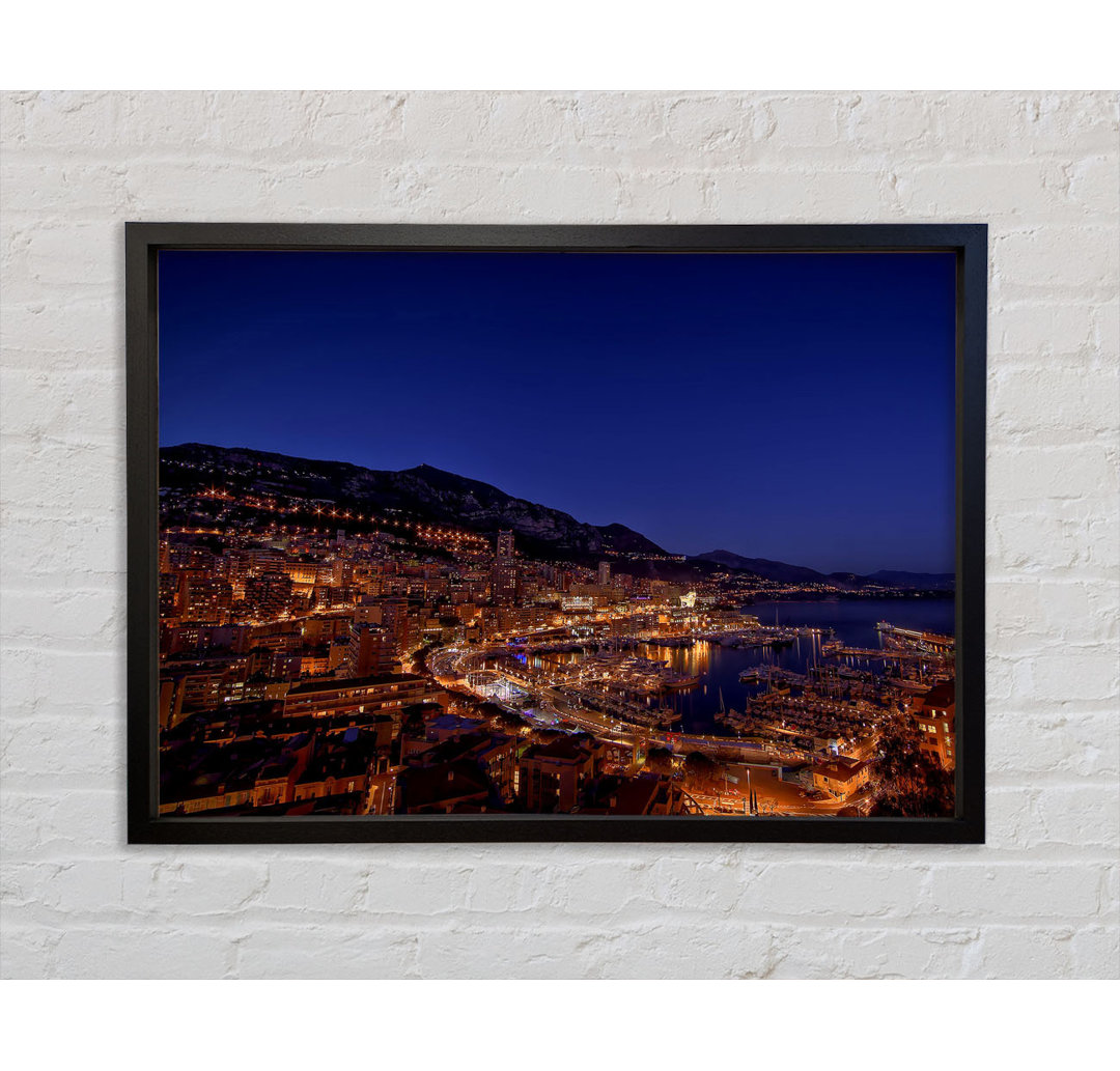 Monte Carlo Night Lights - Einzelbildrahmen Kunstdrucke auf Leinwand