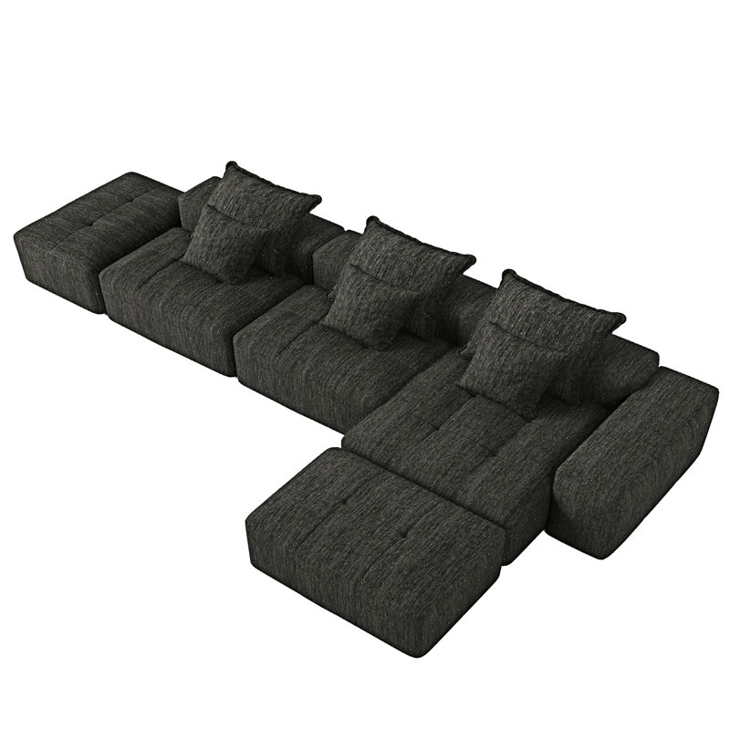 Canapé modulaire Boneless, Chenille noir