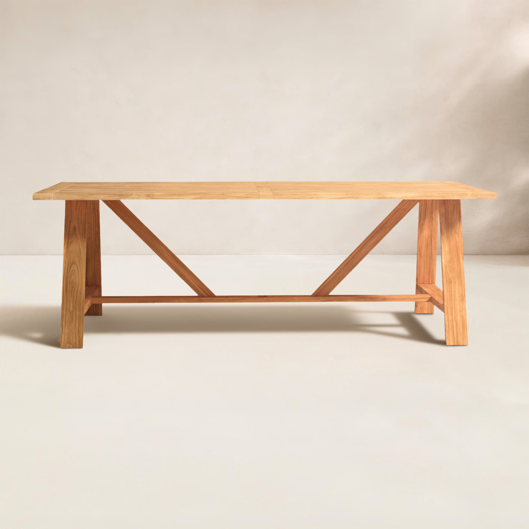 Seras Rectangular Teak Outdoor Dining Table With Umbrella Hole , 90'' in. W 44'' in. D Birch Lane™