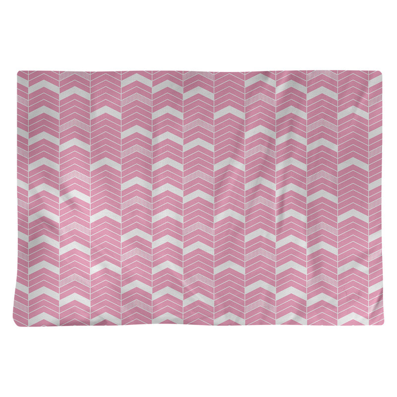 Récapitulatif à chevrons 18" lineed Stephenie, Rose / blanc, Coton