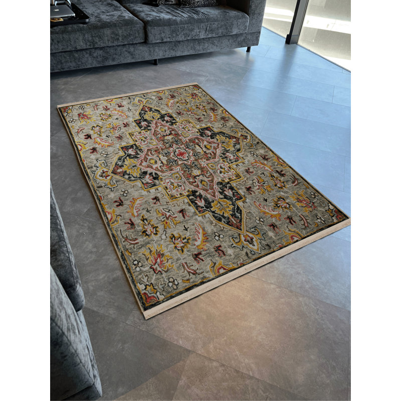 Tapis rectangulaire Yasamine, Rectangle 5 pi 2 po x 7 pi 11 po