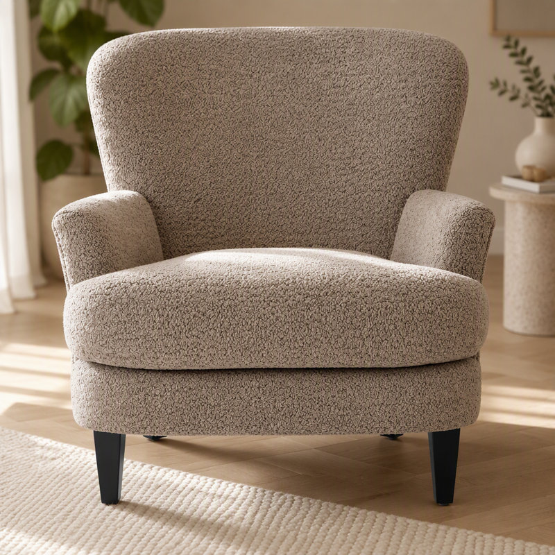 Fauteuil club rembourré Gerald Boucle