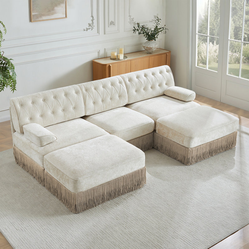 Canapé Chesterfield, Beige