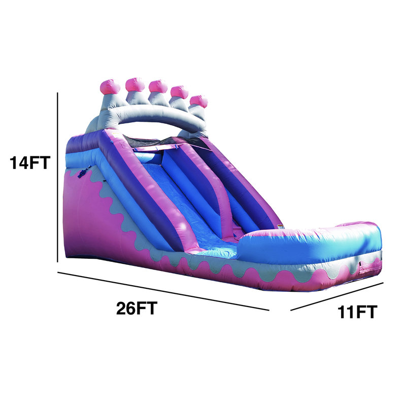 JumpOrange 14 FT Princess Tiara Commercial Grade Water Slide with Pool (with Blower)