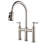 Spot Brushed Nickel Kitchen Faucet With Pull-Down , Dual Handle For Fine Flow And Temperature Management, 360-Degree Rotatable High Nozzle, Brass Made, Noise- Unrestricted Water Aerator Bridge Tap-1388898163
