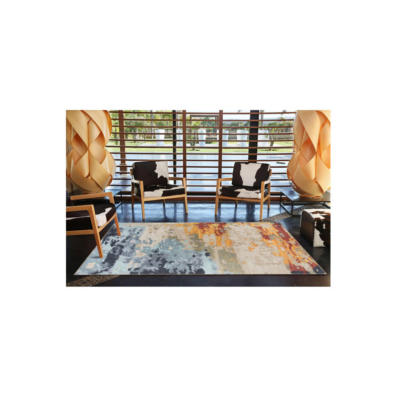 Tapis tissé de couleur pastel à motifs variés, Sous-tapis carré 3 pi 3 po inclus
