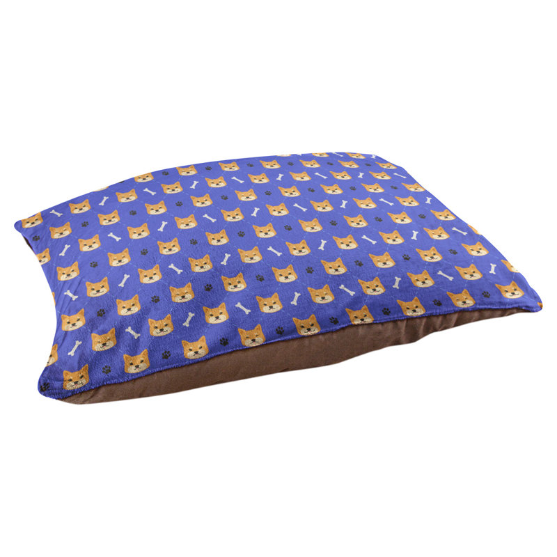 Coussin de concepteur de lit pour chat shiba shiba Campion, L 29,5 po x l 19,5 po, Bleu
