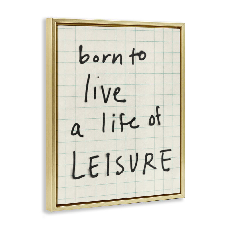«Life of Leisure», art mural encadré flottant sur toile, design par Victoria Barnes, H 21 po x l 17 po