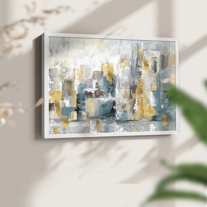 City Views I -Framed Print - Restickable, 11" H x 14" W, White
