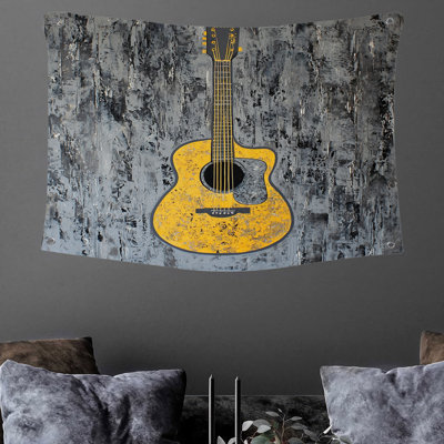 Tapisserie murale guitare - décoration murale musique