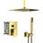 Gold Dual Shower Head System - 10 Inch Ceiling Mount Square With -balanced Valve, Rainfall And Handheld, Easy Install & Clean Installation Up-118768032