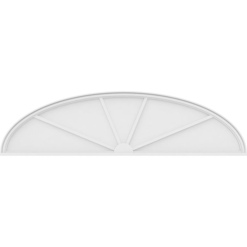 Fronton elliptique en PVC de qualité architecturale à 4 rayons, H 21 1/2 po x l 82 po x P 2 po