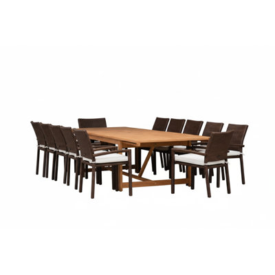 Alyisa 12 - Person Wicker Patio Dining Set with Rectangular Table , Cushions Included