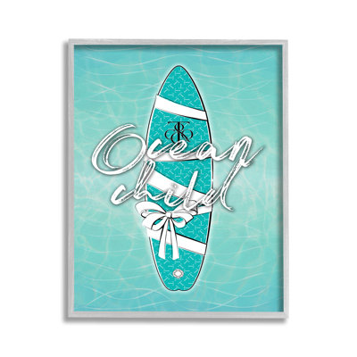 Océan, enfant, planche à surf, estampe numérique, Art par Martina Pavlova