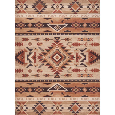Tapis d'intérieur « ultra fin » 152 x 213 cm, motif géométrique aztèque du Sud-Ouest, à poils courts et doux, avec envers antidérapant en silicone, idéal pour le salon, la chambre, le bureau et la salle familiale.