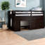Lit mezzanine simple avec rangement peu encombrant, bois massif, finition espresso moderne