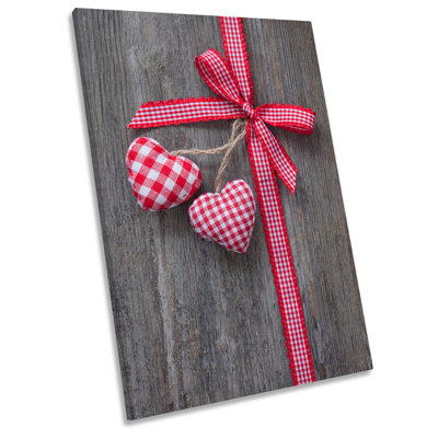 X0395 Hearts Shabby Elegance Love - Wrapped Canvas Print