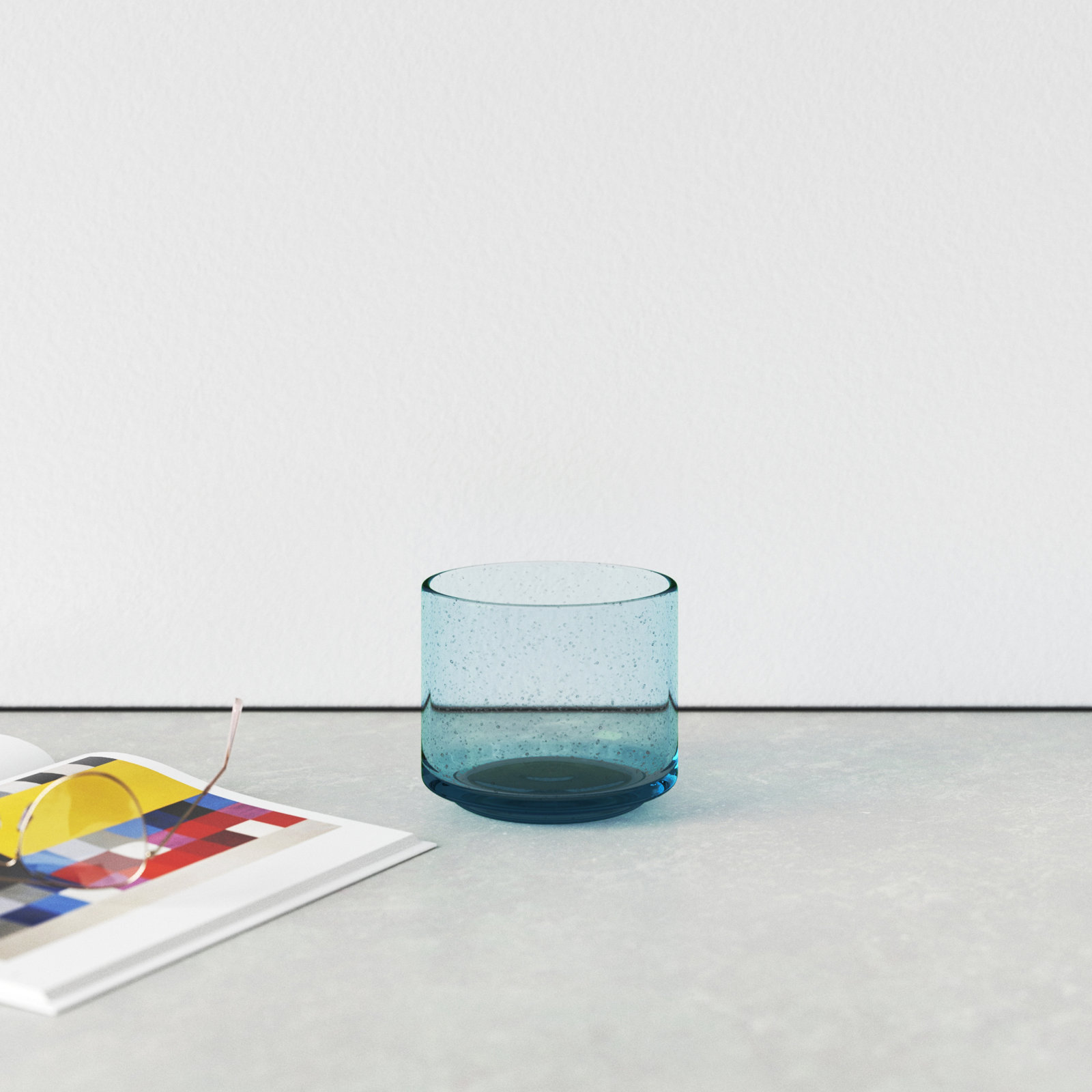 Revive Glass Table Vase, Aqua, Small